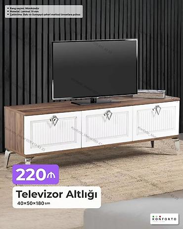 Ev və bağ: Televizor altlığı – 40×50×180 sm - Material: 18 mm laminat - Rəng — 1