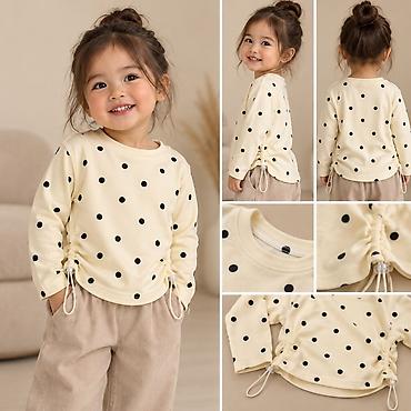 куклы детские куклы: Детский лонгслив в горошек 🎀 Стильный лонгслив молочного цвета с — 2