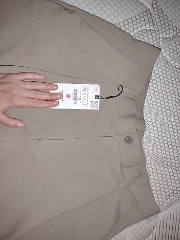 pantalone za sneg lidl: ZARA elegantne pantalone – bež/peščana boja *poobim kukova 54cm*dužina — 2