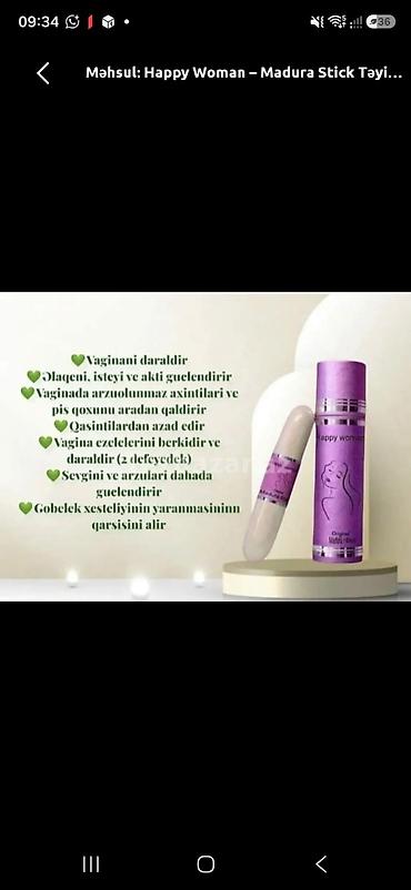 artego sac boyasi: Happy Woman – Madura Stick Bitki tərkibli intim baxım çubuğu — 1