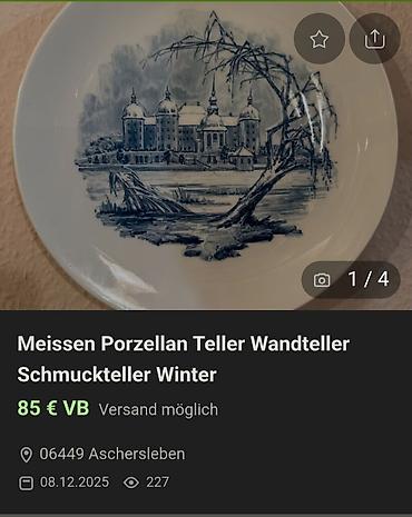 Ostali kućni dekor: Tanjir Meissen,Bozicna kolekcija 1971god. Meissen tanjir za na zid,iz — 4