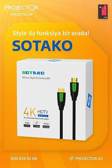 konnektor: SOTAKO 4K HDTV HDMI kabeli - 4K Ultra High Speed – 2160p dəstəyi - 19 — 1