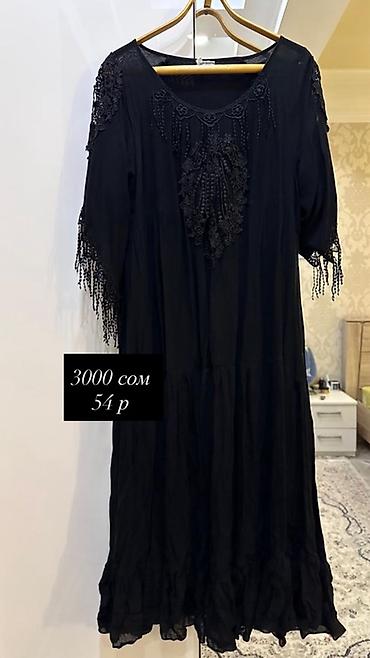 Повседневные платья: Женская одежда, размер 54. 1) Платье в горох, темно-синее с белыми — 3