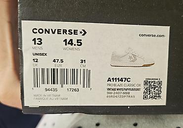 converse canta: Converse Pro Blaze Classic OX uniseks idman ayaqqabısı - Ölçü: 47.5 — 2