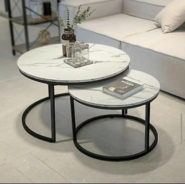 stakleni sto ikea: Set klub-stolića – 2 komada, okrugli - Dizajn: moderan — 1
