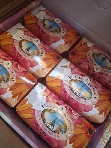 Гигиена и ароматизаторы: Мыло парфюмированное коробка (можно сделать ассорти) Вес: ±252 гр/шт — 3