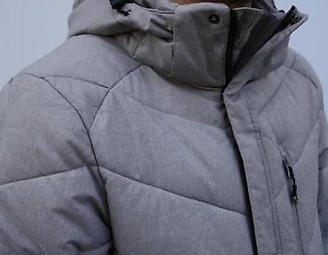 Zimske jakne: Muška zimska jakna – siva - Topla, punjena jakna sa proštepom u — 7
