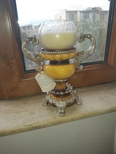 Pərdə və tüllər: Ev tekstili və dekor dəsti - Pərdə: İkiqat dizaynlı, qızılı-bej — 18