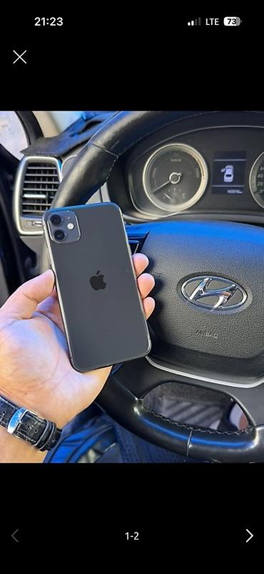 iphone 11mini: IPhone 11, Б/у, 128 ГБ, Черный, Защитное стекло, Чехол, 75 % — 1