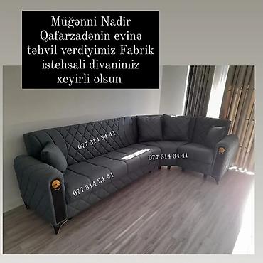 divan modelleri: Künc divan – fabrik istehsalı - Modern L formalı dizayn, geniş — 1