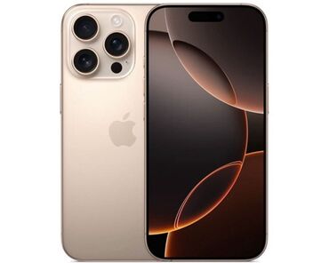рос номер: IPhone 16 Pro Max, Жаңы, 256 ГБ, Desert Titanium, Заряддоочу түзүлүш, Коргоочу айнек, Каптама, 100 %