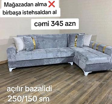 Divanlar: Künc divan, Yeni, Açılan, Bazalı, Vеlur parça, Şəhərdaxili pulsuz çatdırılma — 1