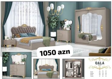 Yataq otağı dəstləri: İkinəfərlik çarpayı, Termo, Dolab, 2 tumba, Azərbaycan, Yeni — 6