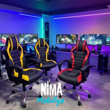 Ofis və oyun kresloları: Yeni, Təkərli, Qolları tənzimlənir, Dəri — 2