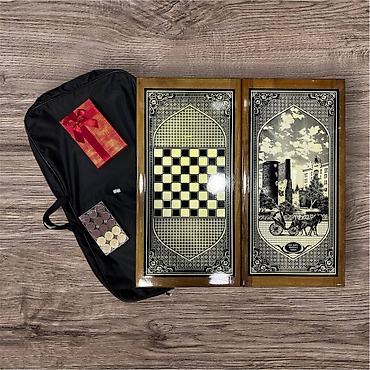 №: 13994 Məhsulun adı: Nərd dəsti Qoz ağacından, gözəl dizaynlı, 61x30
