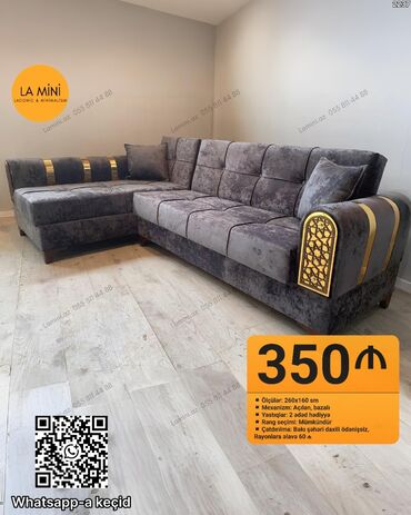 Divanlar: Künc divan, Açılan, Bazalı, Vеlur parça, Şəhərdaxili pulsuz çatdırılma