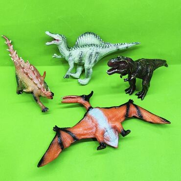 детские развлечения: Динозавр резиновые игрушки в комплекте🦖 Комплект из больших мягких