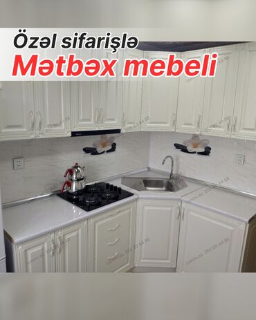 мебель для кухни: Özəl sifarişlə mətbəx mebeli - Klassik dizayna sahib ağ rəngli