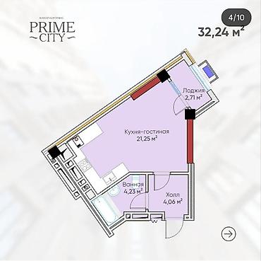 the level group: 1 комната, 33 м², 6 мкр Элитка, 11 этаж, ПСО (под самоотделку) — 4
