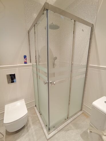 Duş kabinaları, arakəsmələr: Yeni Üstü açıq kabina, Künc üçün, Pulsuz çatdırılma — 17