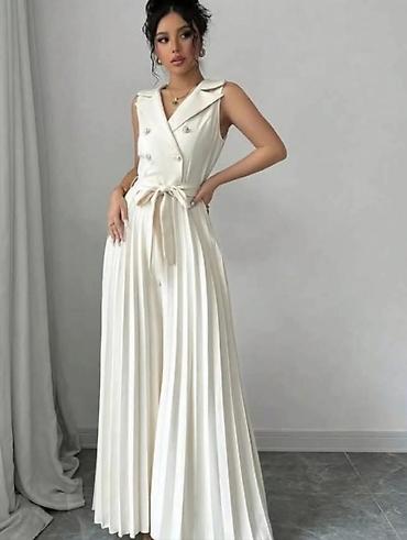 massimo dutti baletanke: Ženski elegantni kombinezon bez rukava sa plisiranim nogavicama.Dugi — 1