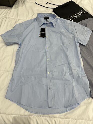 fit: Köynək Emporio Armani, M (EU 38), rəng - Mavi