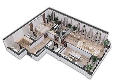 квартиры псо: 3 комнаты, 106 м², Асанбай мкр Элитка, 14 этаж, ПСО (под самоотделку) — 4