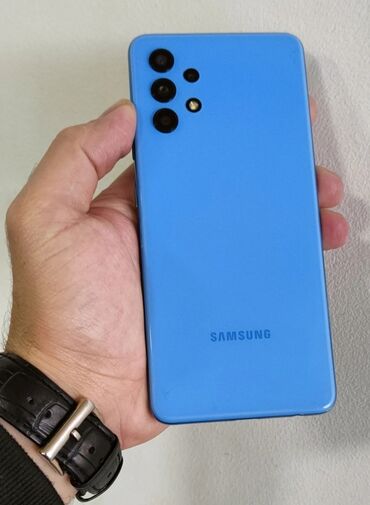 Samsung: Samsung Galaxy A32, 64 GB, rəng - Göy, Barmaq izi, İki sim kartlı, Face ID