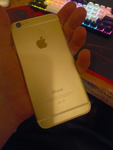 телефон iphone 6s: IPhone 6, Б/у, 64 ГБ, Matte Gold, Чехол, 100 %