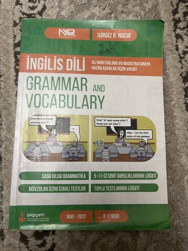 Kitablar, jurnallar, CD, DVD: Ingilis dili nergiz necef grammar and vocabulary 9 azn