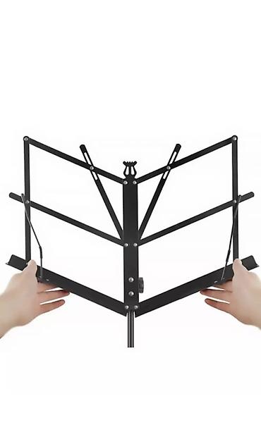 Стойки для музыкальных инструментов: ПРОДАЮ пюпитр для нот(подставка). Абсолютно новый, черный, лёгкий — 7