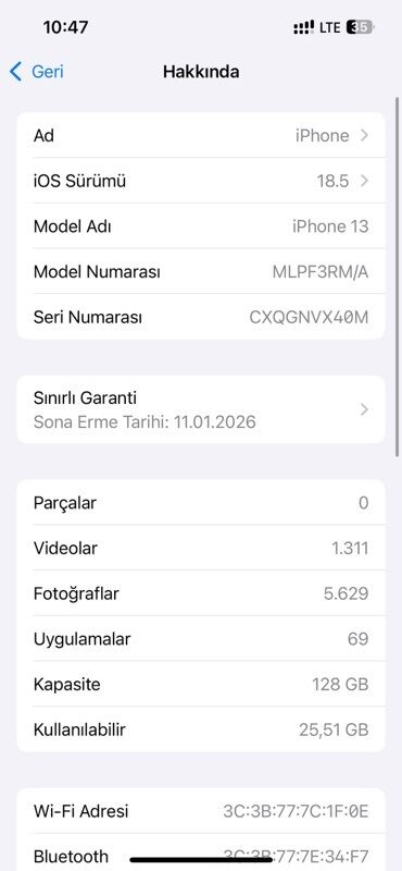 Apple iPhone: IPhone 13, 128 GB, Mavi, Face ID, Simsiz şarj, Sənədlərlə