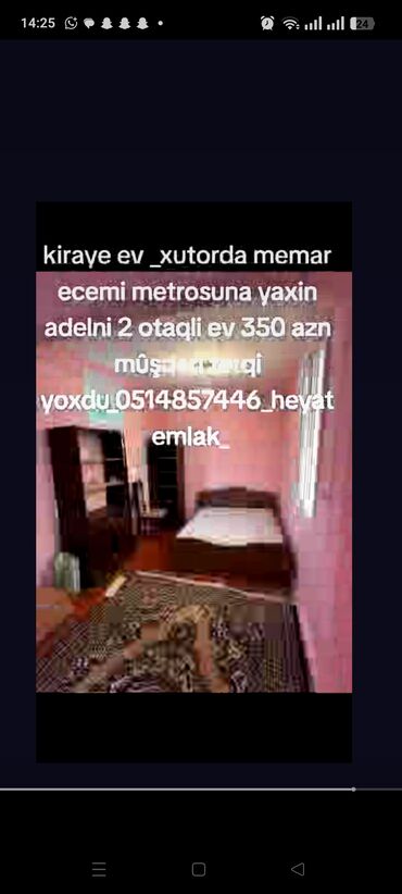 Günlük kirayə evlər: 80 kv. m, 2 otaqlı, Kombi, Qaz, İşıq