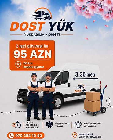 ucuz yük daşıma xidməti: DOST YÜK – Yükdaşıma xidməti - 2 işçi qüvvəsi ilə yükdaşıma - Bakı — 4