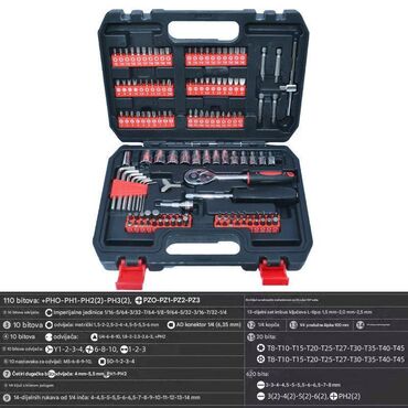 Setovi ručnog alata: Set nasadnih ključeva i bitova 1/4" – 131 komada u koferu - — 5