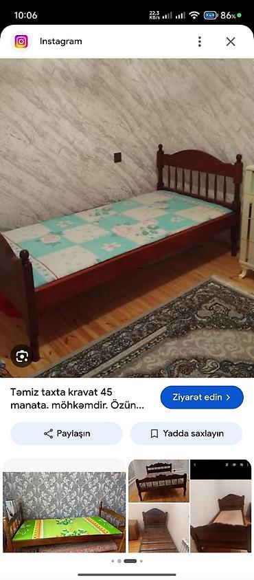 2 eded Taxta tək nəfərlik çarpayı - Material: tam taxta karkas - lalafo.az -da 2 eded Taxta tək nəfərlik çarpayı - Material: tam taxta karkas -