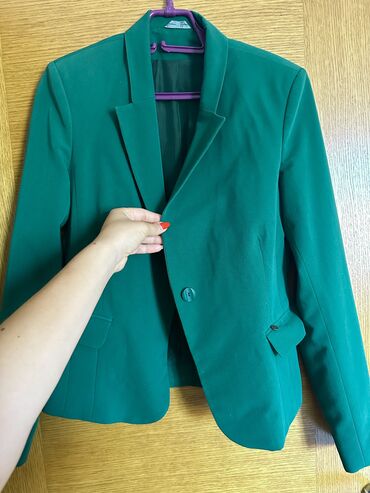 zelena plisirana haljina: M (EU 38), Single-colored