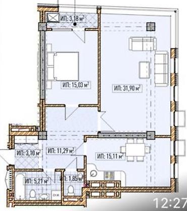 127: 2 комнаты, 87 м², Асанбай мкр Элитка, 7 этаж, ПСО (под самоотделку) — 4