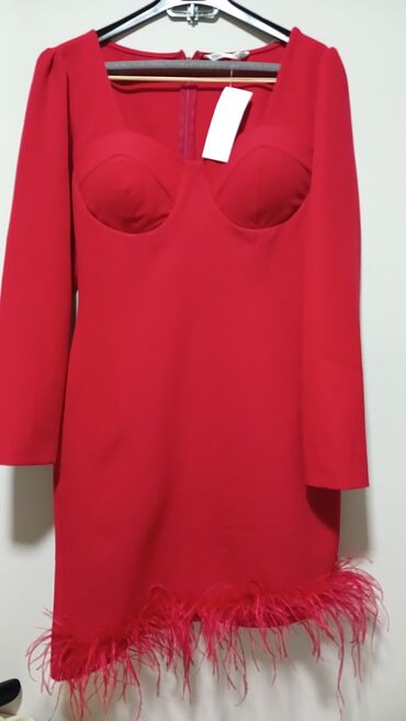 haljine orsay: L (EU 40), color - Red, Cocktail, Other sleeves