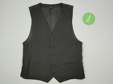polyester tank: Męska kamizelka garniturowa w kolorze grafitowym/czarnym z delikatnym — 2