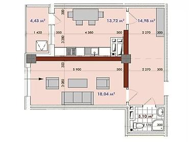 Продажа квартир: 1 комната, 55 м², Асанбай мкр Элитка, 3 этаж, ПСО (под самоотделку) at lalafo.kg — 8 Продажа квартир: 1 комната, 55 м², Асанбай мкр Элитка, 3 этаж, ПСО (под самоотделку) — 8