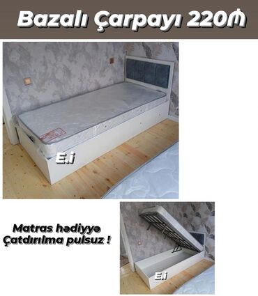 кровать двуспальная: Yeni, Təknəfərlik çarpayı, Bazalı, Matras ilə