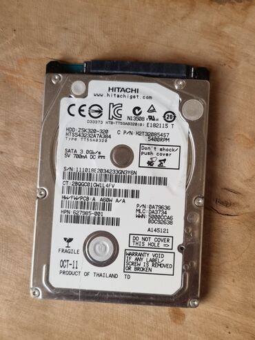 hdd 320: Daxili Sərt disk (HDD) Hitachi, 480 GB, 5400 RPM, 2.5", İşlənmiş