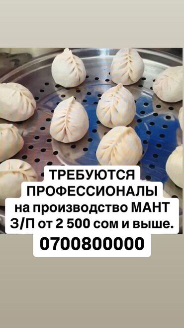 полевые работы: Требуются профессионалы на производство мант з/п от 2500с.в день
