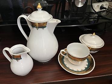 Çay dəsti, rəng - Ağ, Farfor, 1 nəfərlik