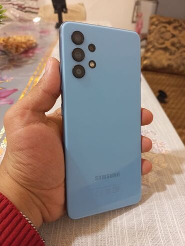 samsung s4 ekrani: Samsung Galaxy A32, 64 GB, rəng - Göy, Barmaq izi