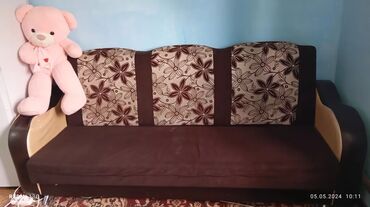 диван мебель: Модульный диван, цвет - Коричневый, Б/у