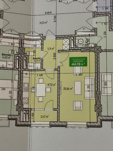 Продажа квартир: 1 комната, 44 м², Элитка, 6 этаж, Евроремонт at lalafo.kg — 9 Продажа квартир: 1 комната, 44 м², Элитка, 6 этаж, Евроремонт — 9