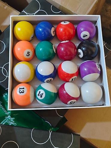Toplar: Bilyard topları dəsti – 16 ədəd - Növ: 8-ball/9-ball üçün standart 57 — 2