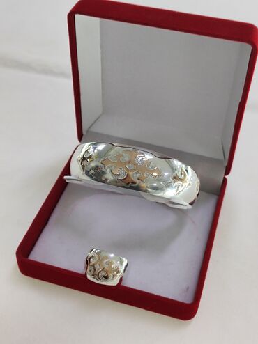серебряный браслет мужской: Серебряный Билерик+ кольцо Серебро + золото 925/ пробы Размеры имеются